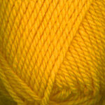 Closeup of Encore Chunky yarn swatch in colorway 1382 - bright yellow