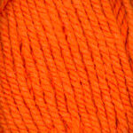 Closeup of Encore Chunky yarn swatch in colorway 1383 - bright orange