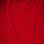 Closeup of Encore Chunky yarn swatch in colorway 1386 - Christmas red