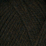 Closeup of Encore Chunky yarn swatch in colorway 1444 - dark brown heather