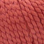 Swatch of Pima Colada yarn in Coral colorway