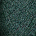 Closeup of Encore Chunky yarn swatch in colorway 0670 - dark green frost mix