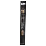 Size 9, 12 inch bamboo straight needles in black packaging