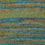 Knitted swatch of Summer Sesame yarn in colorway 5244 - Beach Glass