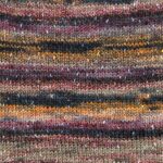 Swatch of Sesame yarn in Soba colorway