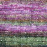 Swatch of Sesame yarn in Cherry Blossom colorway