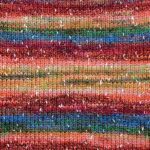 Swatch of Sesame yarn in Pickled Ginger colorway