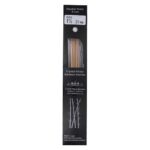 Size 1.5, 6 inch bamboo double point needles in black packaging